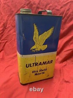 Vintage oil can automobilia petrol Gallon old Rare Ultramar