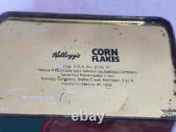 Vintage rare tin can corn flakes kellogg's 1992
