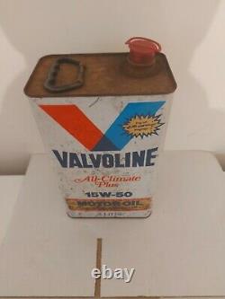 Vintage valvoline oil can 5 litre all climate plus rare 15w 50 motor