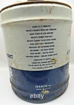 Vtg 1950s Texaco Havoline Motor Oil 5 Gallon Oil Can Pail Petroleum RARE