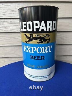 Vtg 1976 Leopard Brewery Huge Steel Promo New Zealand Beer Can Breweriana Rare