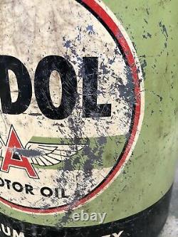 Vtg 40s Tydol Motor Oil 5 Gallon Oil Can Bucket Tide Water Assocd Flying A Rare