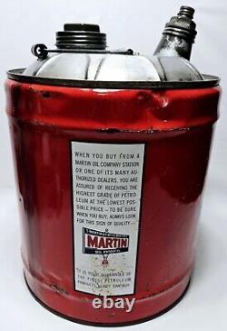 Vtg Marco 5 Gallon Premium Motor Oil Can EMPTY- S'Martin Up With Martin's- RARE