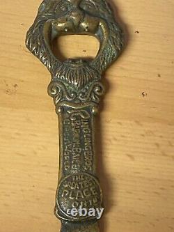 Vtg Old Rare Ringling Bros Barnum & Bailey Circus Lion Brass Bottle Can Opener