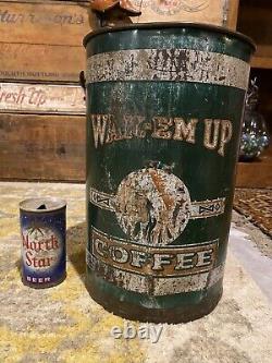 Vtg Wak-em Up Coffee, Andresen-Ryan 10 Lb. Tin Metal Can Duluth, MN RARE