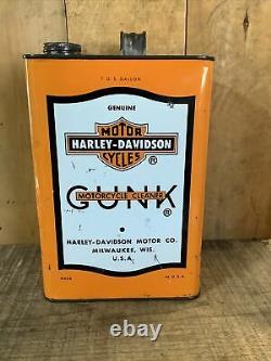 'harley-davidson'' Gunk Motorcycle Cleaner One Gallon Can, Rare/vintage